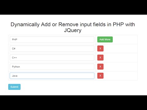 Add Remove input fields dynamically using jQuery