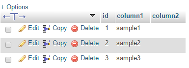 myql table structure for empty column2