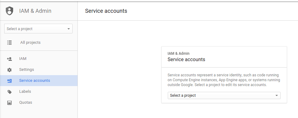 Create service account