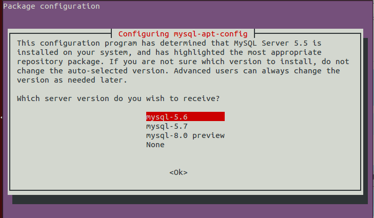 upgrade mysql version