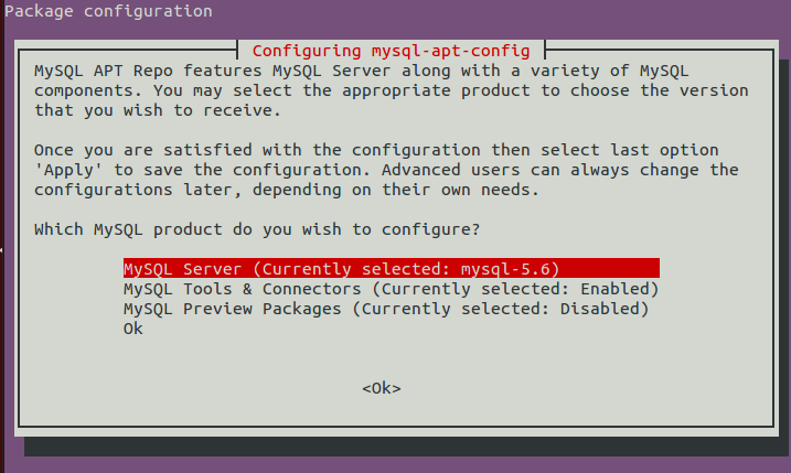 configure mysql version