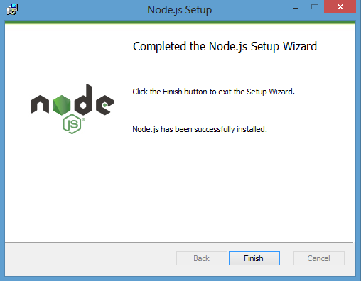 complete the Node.js setup wizard