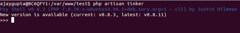 php artisan tinker