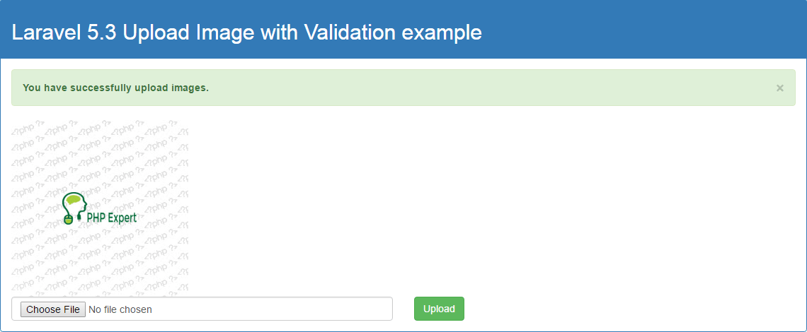 Laravel 5.3 Upload Image with Validation example