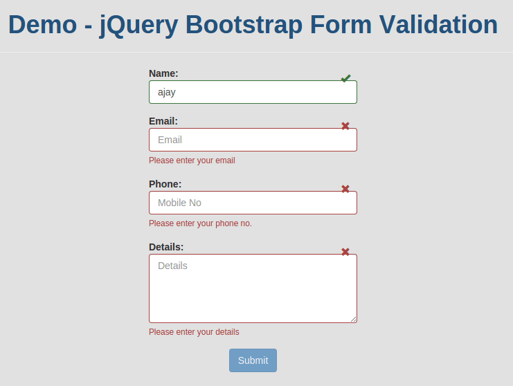 Powerful jQuery Bootstrap Form Validation with Example